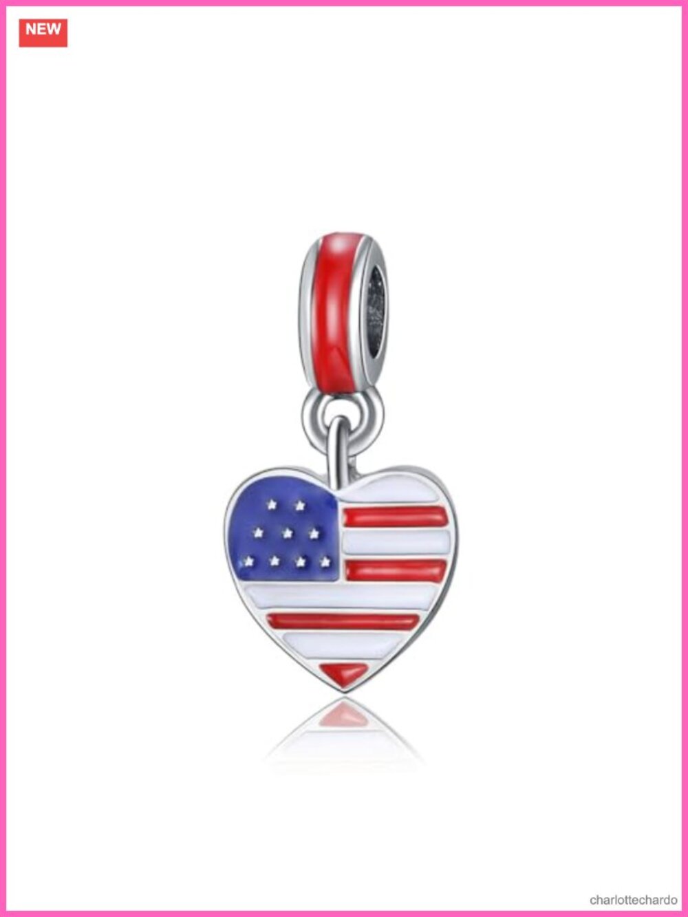 925 Sterling Silver Flag Charm Pendant for European Charm Bracelets